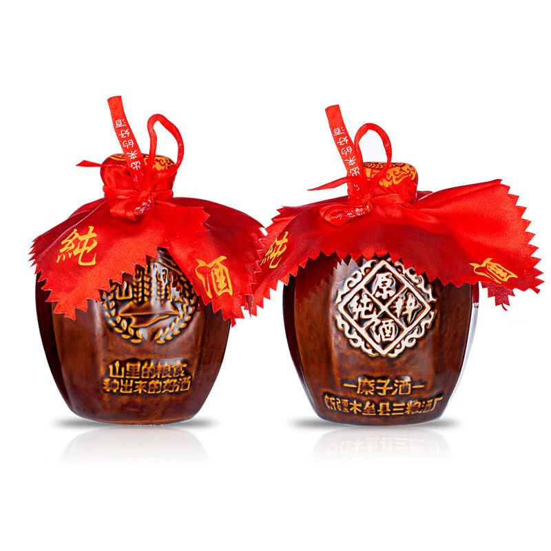 山粮【粮食酒】糜子酒纯粹原浆52度500ml*6坛共6斤浓香新疆旅游特产 52度 500mL 6瓶 一件6坛