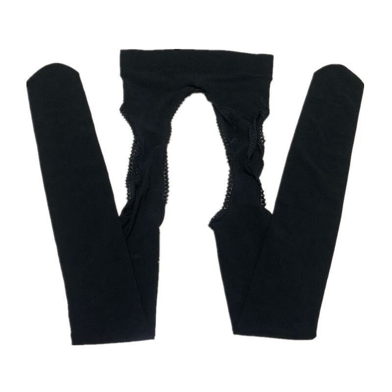 gtyuwvg男超薄油亮丝袜蕾丝性感吊带袜薄款大腿袜黑色四面镂空连裤袜