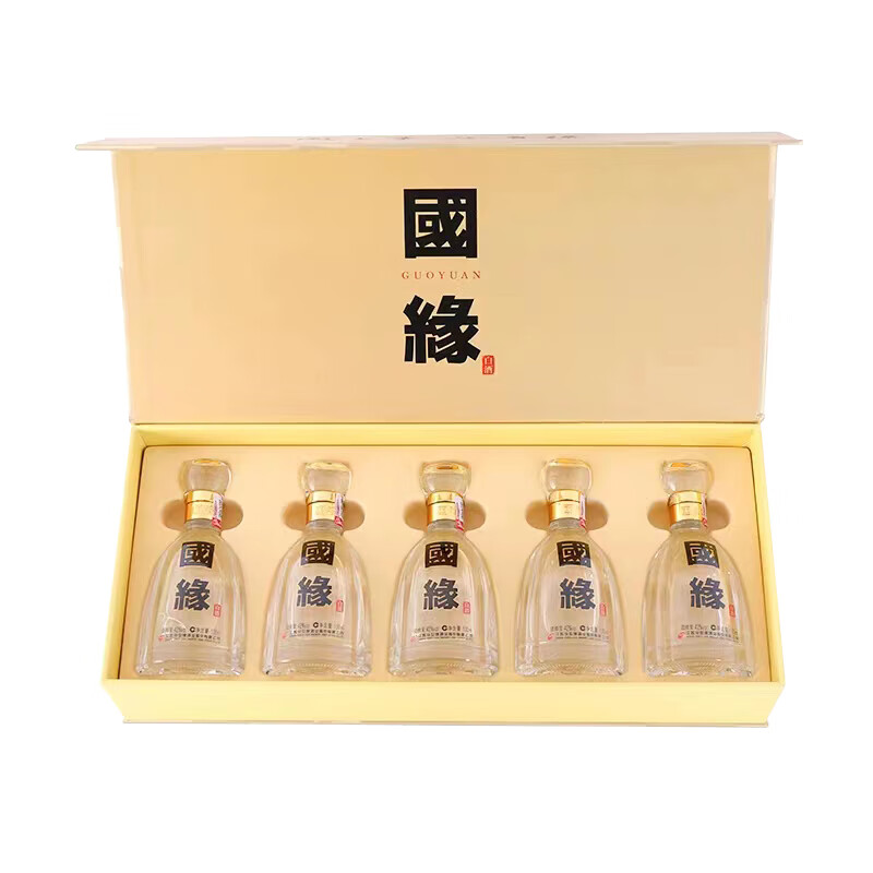 今世缘国缘四开小酒礼盒 42度 100ml 5瓶 礼盒装赠礼品袋