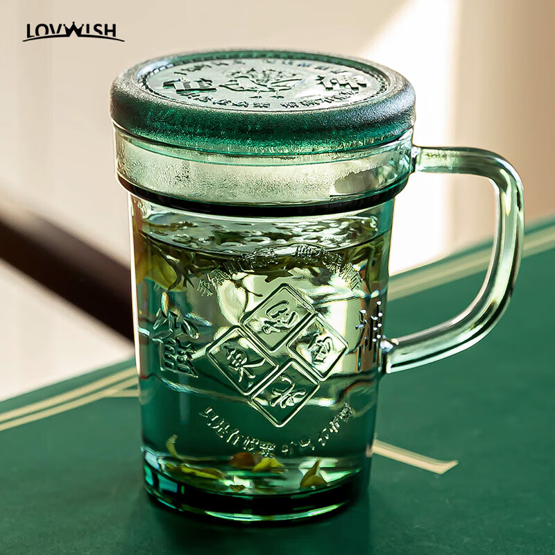 乐唯诗(NERVISHI)原色玻璃杯发财杯茶杯麻将水杯创意文化杯 發财杯*1