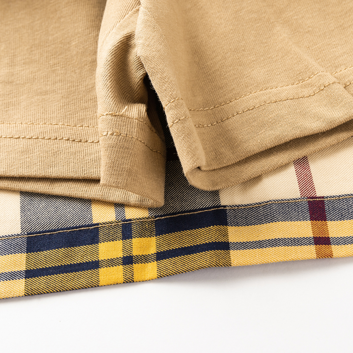 马骑顿梭织半裙 浅卡其格 140