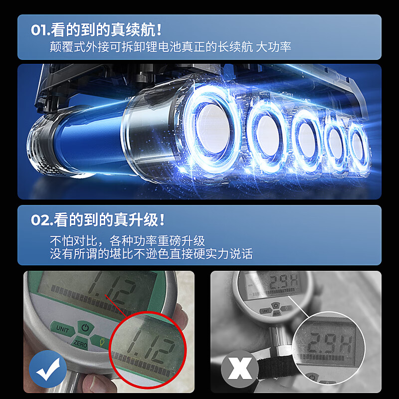 洁云无线车载吸尘器大吸力随手吸车内家用便携式新能源清洁除尘机 双电+吸抽吹充+收纳箱+滤芯*6