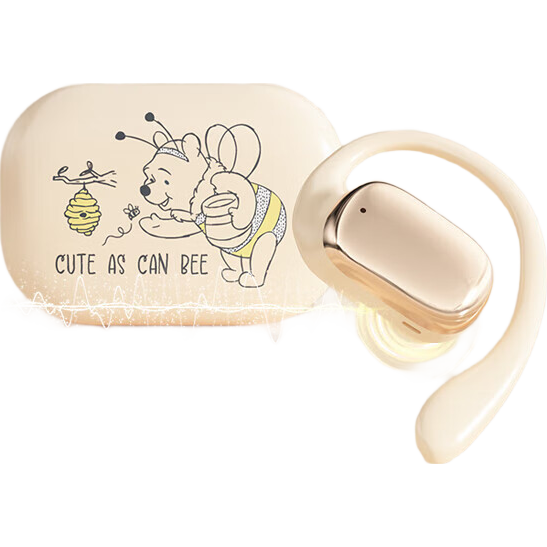 迪士尼（Disney） HIFI无损音质太空舱超长续航小巧便携游戏低延迟苹果安卓手机适用挂耳式蓝牙耳机 草莓熊【5.4蓝牙+通话降噪】