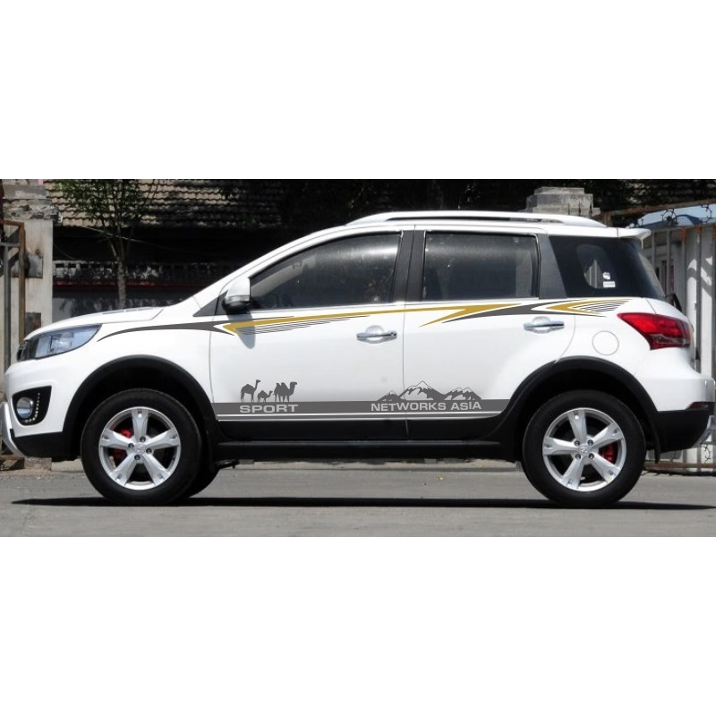 疯车绘适用于长城m4车身彩条 m4改装个性拉花车贴 长城m4贴纸画车身