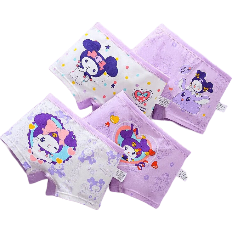 卡通儿童内裤女童夏季薄款纯棉短裤女宝宝平角裤可爱中大童小孩 裤洛咪- 1条 XL （40-50）斤