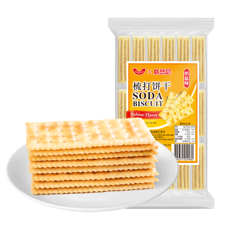 peppito奶盐味苏打饼干405g百万好评孕妇代餐饱腹咸味梳打休闲零食