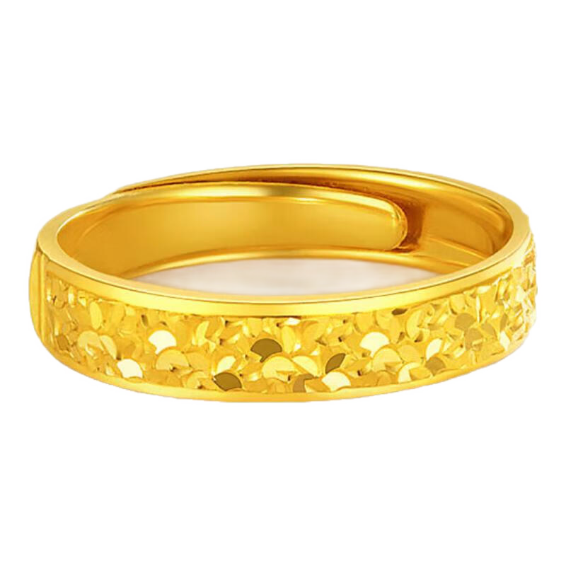 百亿补贴:周大生黄金戒指碎碎冰冰爆闪戒指活口可调节送女友老婆纪念情人多退少补 约3.1g2963元