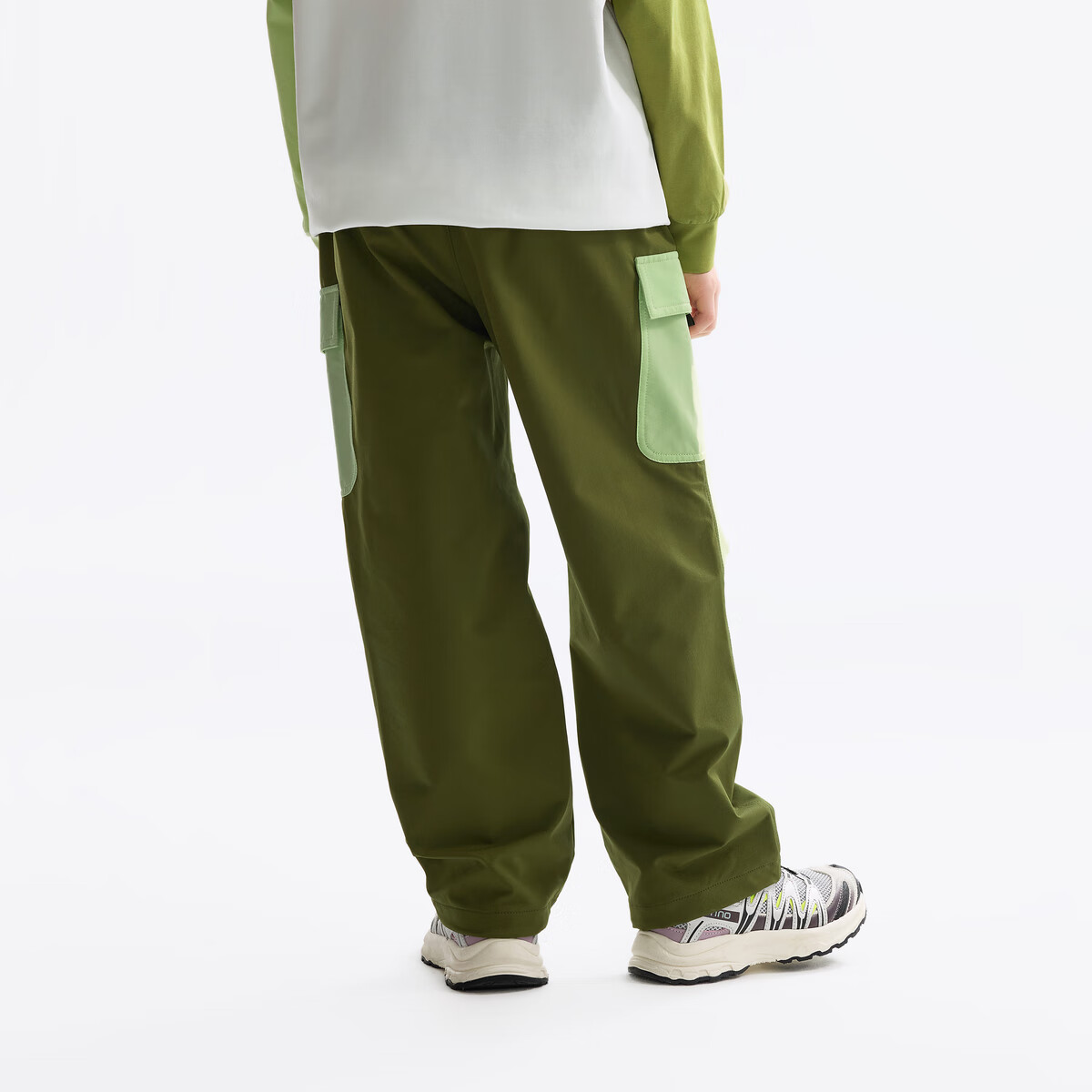 马骑顿(MQD)童装儿童2025春秋季新款男童休闲裤吸湿速干撞色百搭长裤 军绿色 120