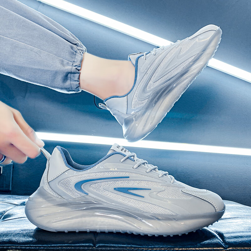 疾步(jibu)超轻20跑鞋男款爆米花软底减震运动鞋初中学生青少年中考