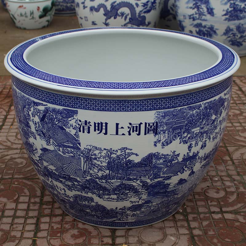 景德镇陶瓷金鱼缸养荷花睡莲盆锦鲤特大号水缸庭院客厅酒店甲鱼缸