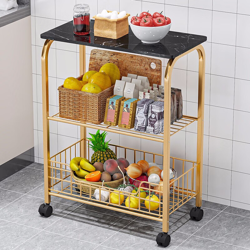 蜗家 置物架落地客厅浴室层架带轮收纳架卧室储物架9800