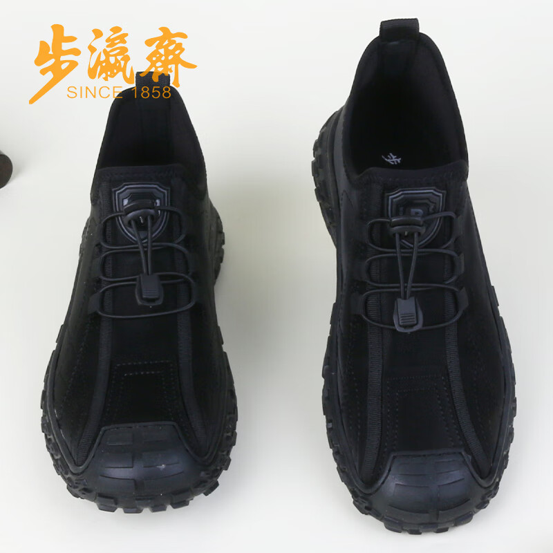 步瀛斋休闲鞋男透气厚底老北京布鞋男士运动鞋软底防滑 黑色 42
