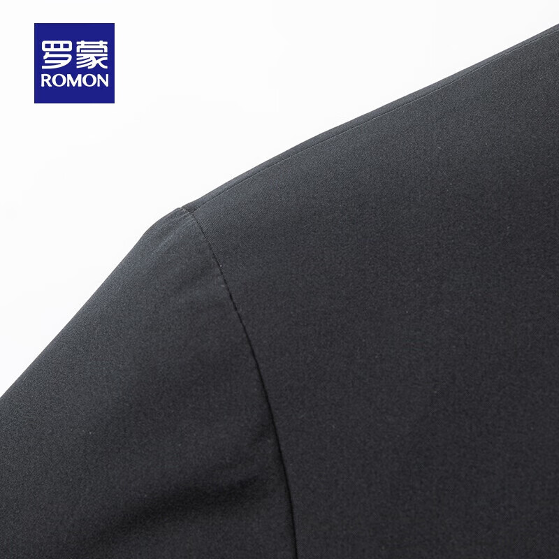 罗蒙(ROMON)可拆卸连帽加厚羽绒服男士冬季中老年保暖短款防寒服外套爸爸装 宝石黑 L (175) 适合120-135斤