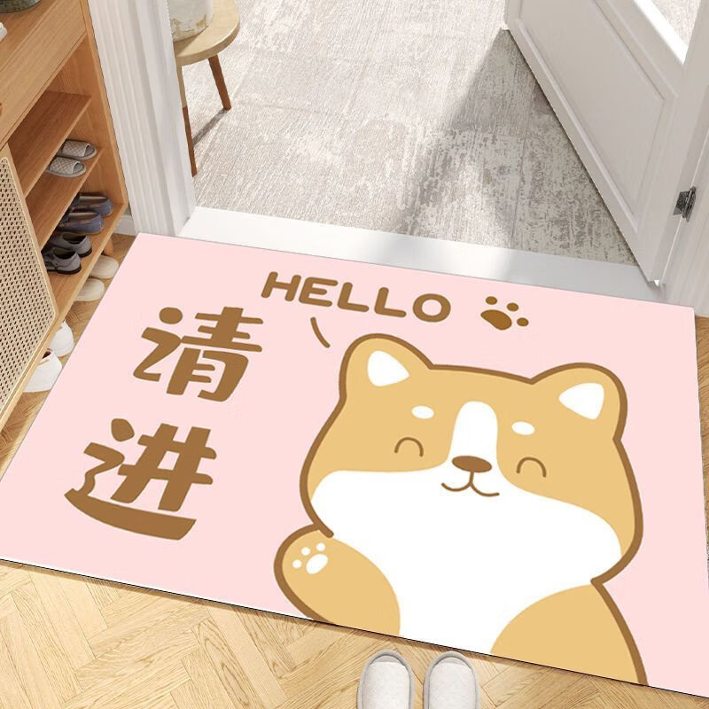 地垫进户门卡通地垫卧室门口玄关脚垫网红进门地毯可裁剪地垫 请进 40