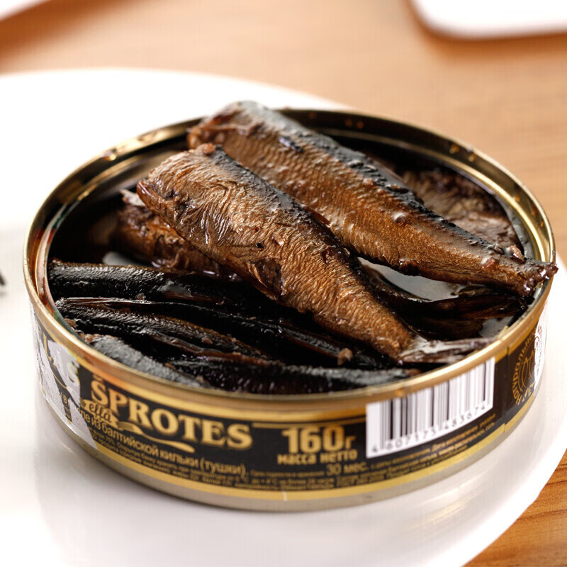 元族原装鲱鱼罐头熏制油浸沙丁鱼波罗的海鱼罐头美味下酒菜160g/瓶