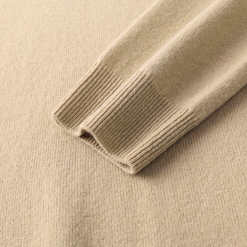 恒源祥高领羊毛衫女秋冬季新款两翻领套头纯色毛衣内搭打底衫针织衫女 香槟驼 M /165/88A