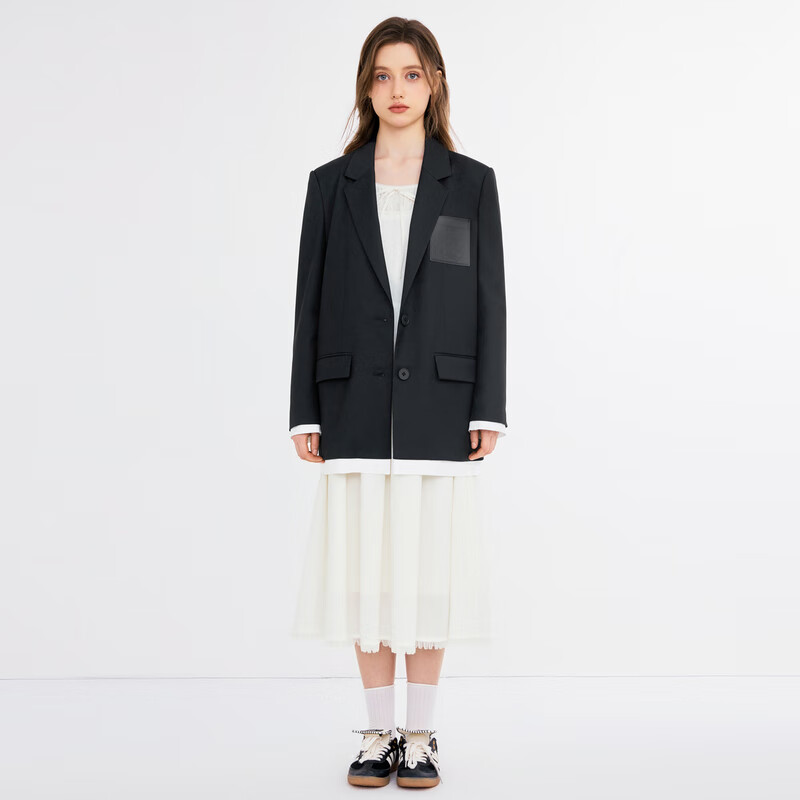 乐町简约廓形西装 黑色(现货) L