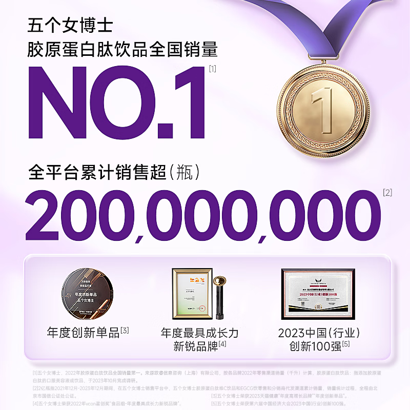 五个女博士胶原蛋白肽口服液FIVE DOCTORS小分子鱼胶原蛋白肽维C饮官旗店 【2.0版本 囤货装】9盒经典肽+6袋