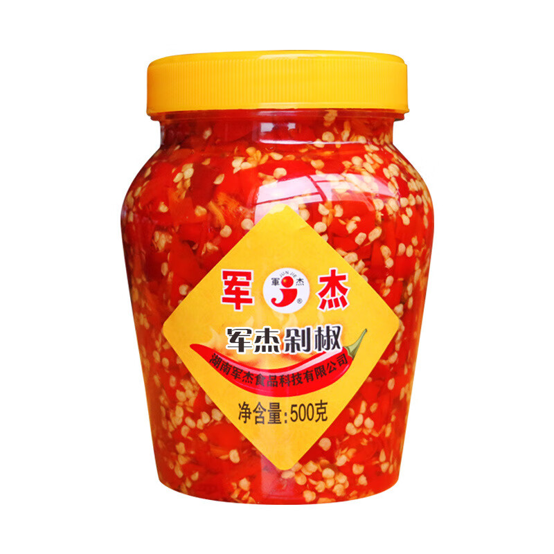 xywlkj湖南特产军杰辣王剁椒酱500g瓶炒菜拌饭拌面下饭菜调料剁辣椒酱