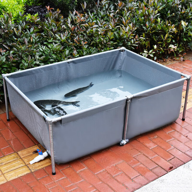 鸿灿佳卓帆布鱼池加厚家用鱼池防水布养鱼养殖带支架院内大型简易刀刮