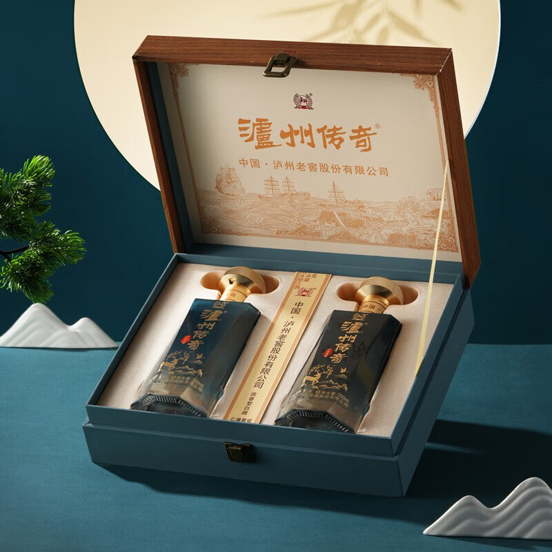 泸州老窖 白酒 泸州传奇 52度浓香型 白酒礼盒 商务送礼佳品 婚宴喜酒 52度 500mL 2瓶 仁缘聚福