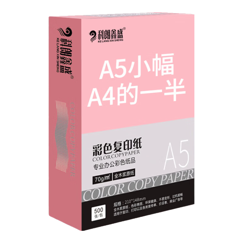 ������ʢ ƾ֤��ӡֽ A5 70g ǳ��ɫ 500��