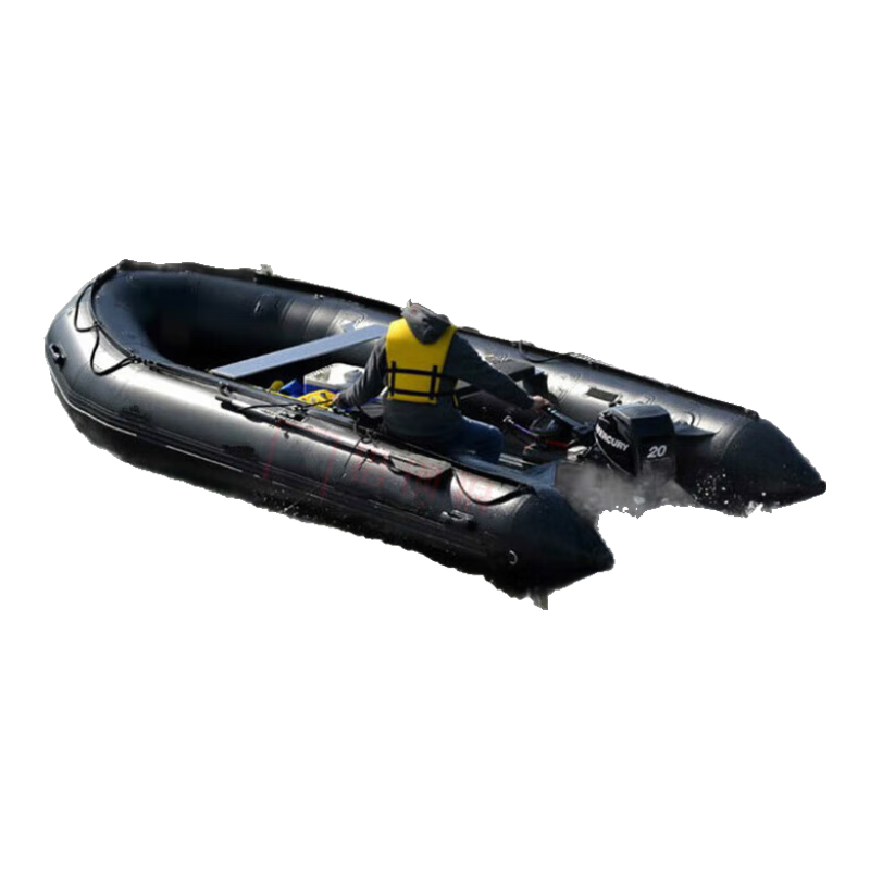 猎钢狼  黑金刚冲锋舟橡皮艇加厚铝合金底耐磨硬底钓鱼船充气船救援艇 2人2.3米黑金刚