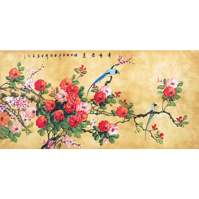 著名画家 龙秀生 《清香溢远》授权合影 180*68cm