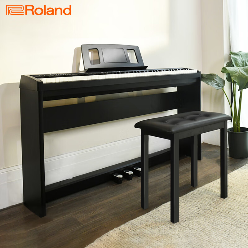 罗兰（Roland）全新考级电钢琴FP18重锤88键智能电子钢琴 主机+原装耳机+原装琴凳+三踏板木架款