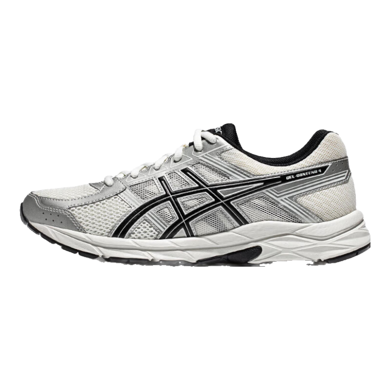 亚瑟士ASICS男鞋透气跑鞋运动鞋缓震舒适跑步鞋 GEL-CONTEND 4  白色/银色 42