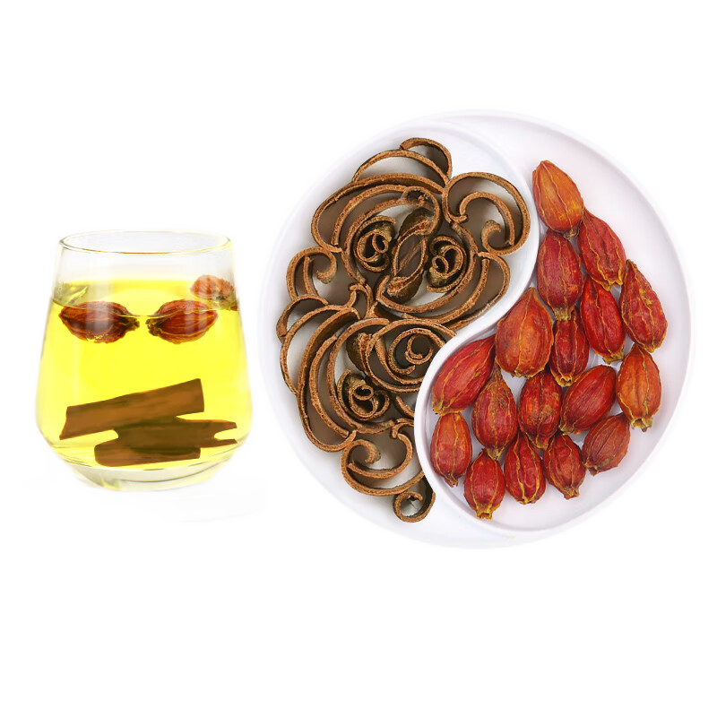 同仁堂健康原料【精選】梔子肉桂茶黃梔子花果實山黃枝桂皮肉桂片非藥用油桂 梔子肉桂茶*30包裝