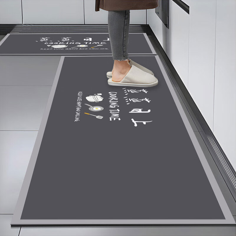 茵瀚厨房地垫防滑防油吸水长条垫子软科技绒耐脏蹭灰脚垫免洗可定制 蒸蒸日上 60cm*90cm