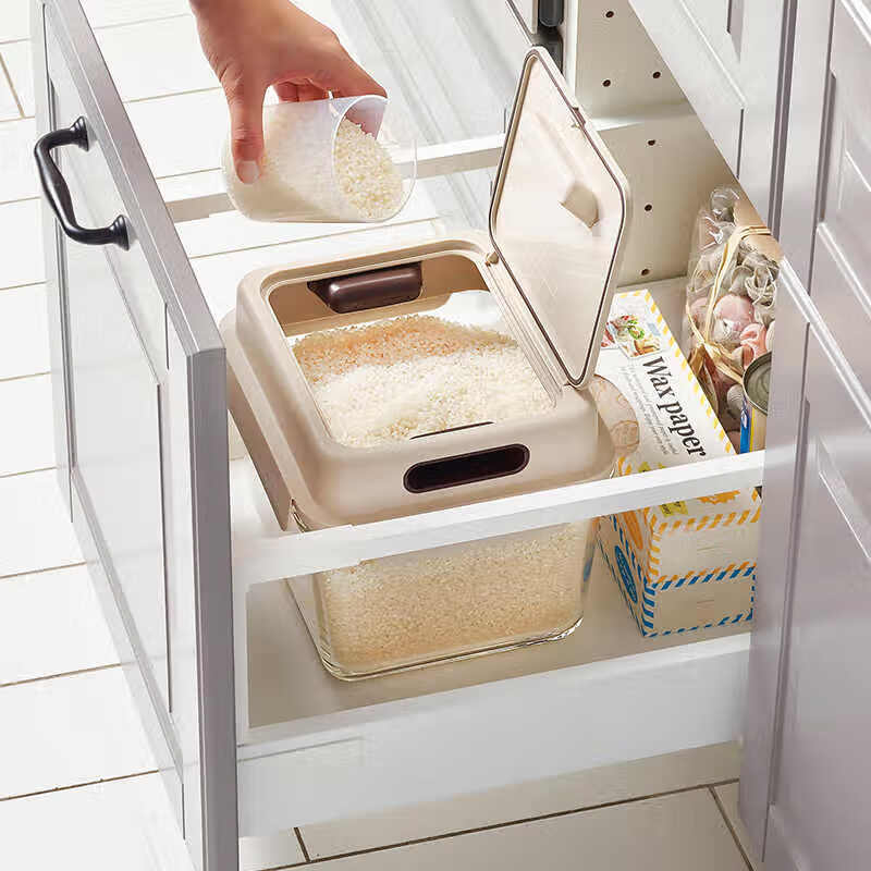 GLASSLOCK钢化玻璃装米桶大容量家用米缸防潮防蛀保鲜盒冰箱收纳 3.7L附舀米量杯