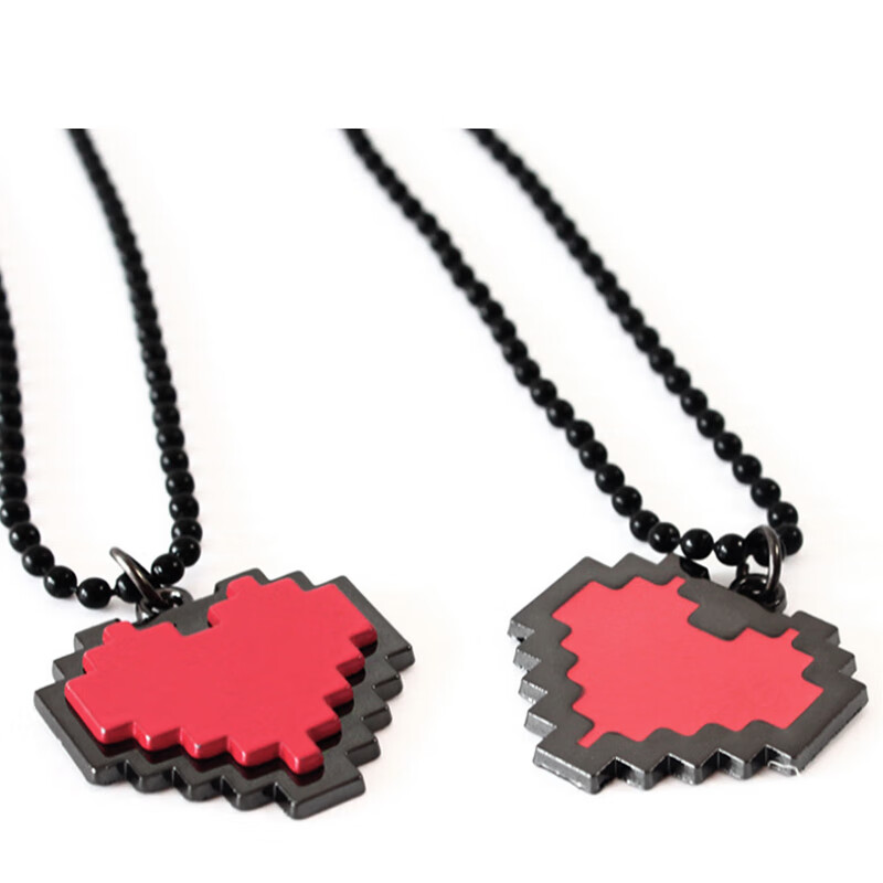 天智星传说之下吊坠周边决心灵魂像素红色心形吊坠项链钥匙扣挂件