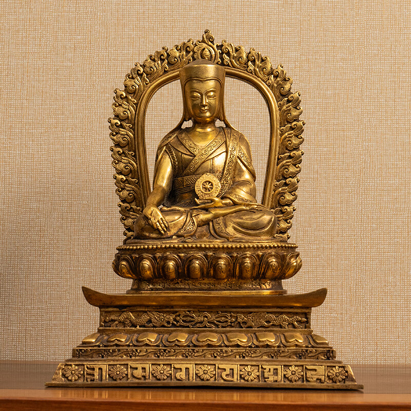 yaran culture清代铜鎏金萨迦五祖八思巴像文玩古董收藏藏传佛像家用