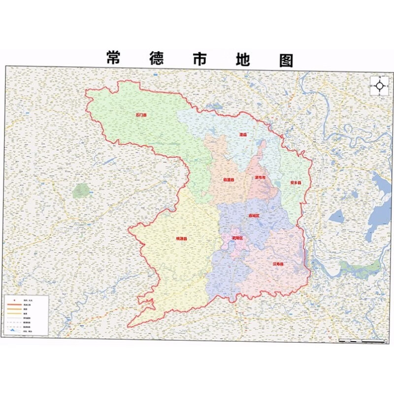 2024新款常德市地图贴图 办公室挂图 高清防水墙壁装饰画定制地图