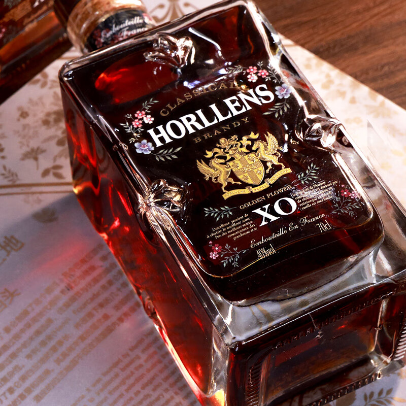 豪崙狮  金花XO 白兰地 法国原瓶进口  40度 洋酒  送礼聚会礼盒装 700mL 4瓶 礼盒装