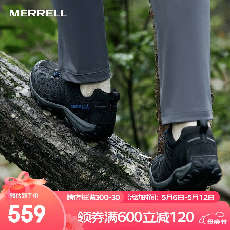 迈乐（Merrell）户外徒步鞋男女款ACCENTOR GTX/WP经典防水透气防滑耐磨登山鞋 J135471-WP黑色（男款） 42