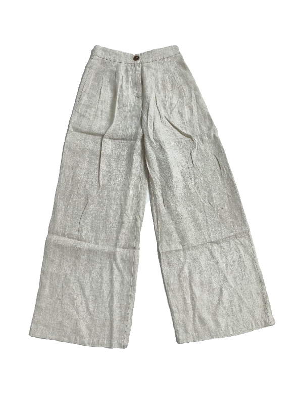 亚麻阔腿裤女高腰长裤雨露垂感宽松直筒休闲显瘦2024春夏新 麻本色 s