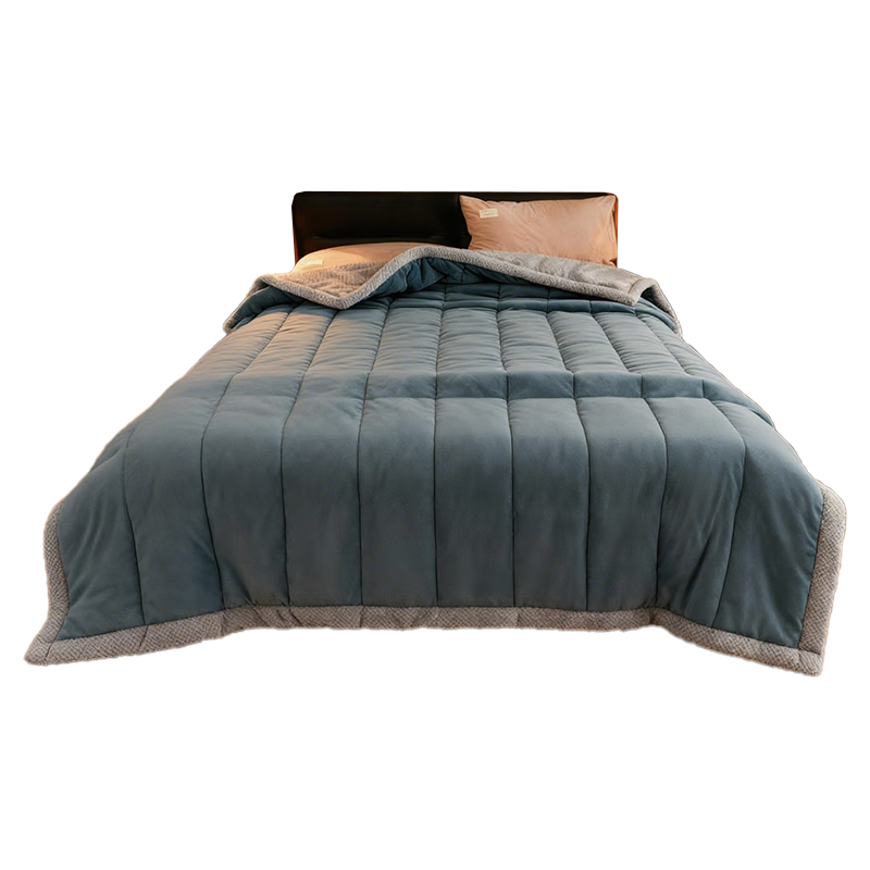 无印良品三层夹棉加厚冬季毛毯150*200cm保暖法兰绒毯子空调毯沙发盖毯