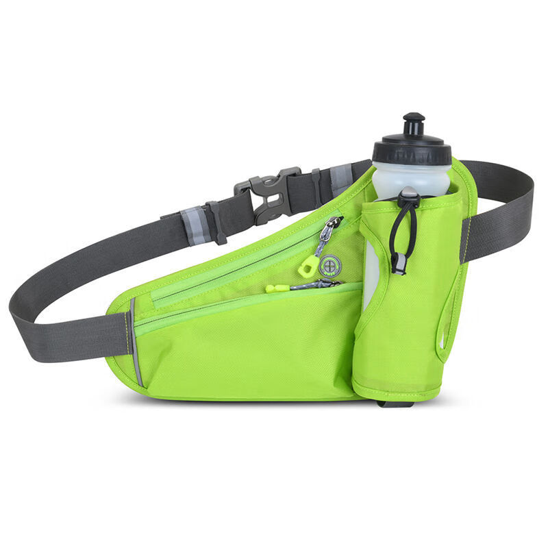 天颛跑步腰带可放手机带水壶运动腰包马拉松装备户外腰包夜跑登山包 绿色（不含水杯）