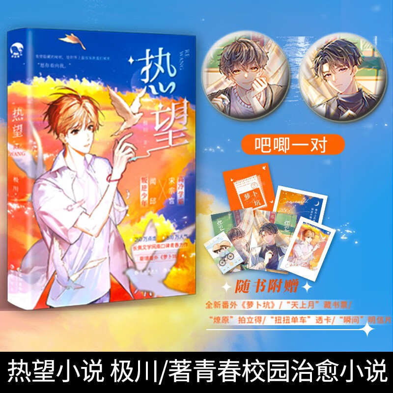 正版 热望小说 极川/著 长佩文学网高口碑校园力作 青春校园治愈小说