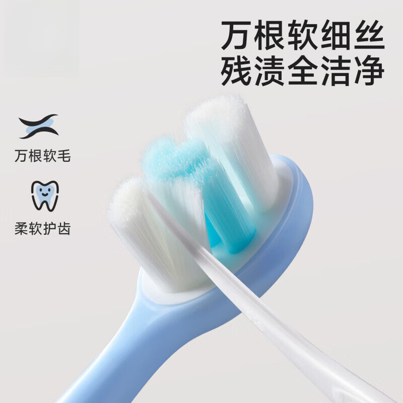 DEATKN儿童软毛含氟牙刷婴儿幼儿宝宝0-1-2-3到6一12岁小孩乳牙刷牙 【含氟刷丝_护龈防蛀】莫尼熊猫+牙杯 1支