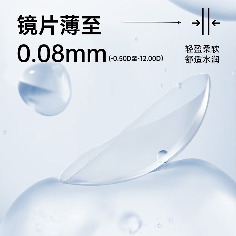 Color Baby新加坡进口高含水1000度隐形眼镜30片舒适水润一次性无色透明片 新加坡日抛30片【进口】-58含水舒适水润 325度