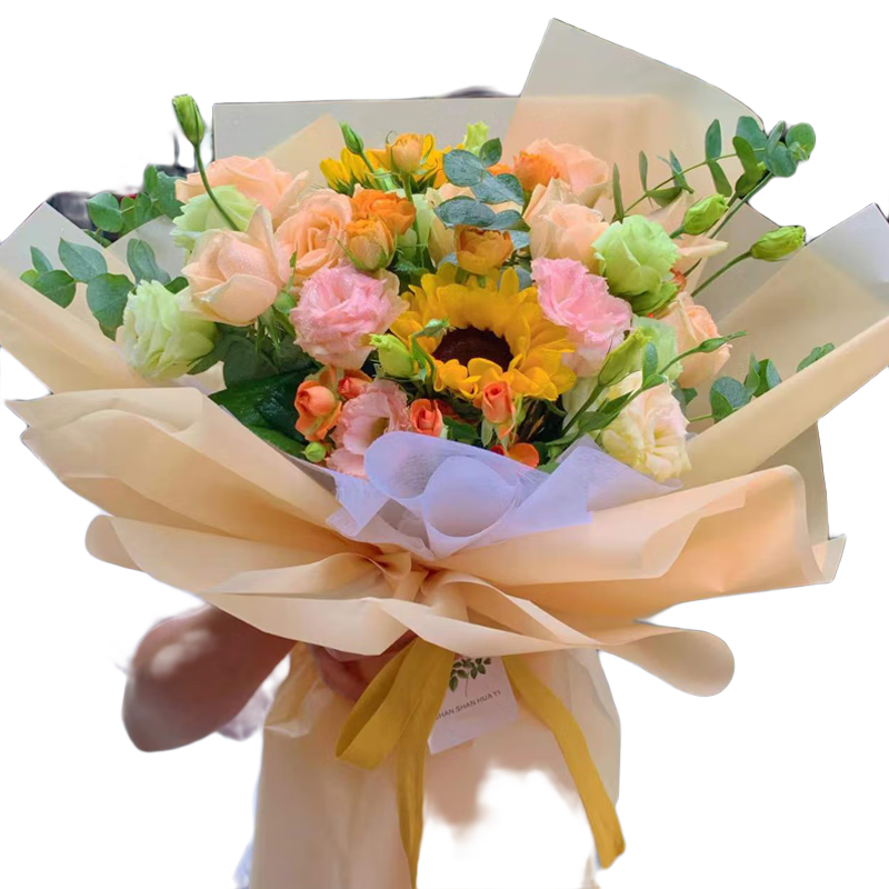 鮮花情畢業(yè)季向日葵花束同城配送學(xué)生老師女朋友老婆生日禮物花束 2朵向日葵9朵香檳洋桔?；ㄊ_心 同城配送 支持預(yù)約日期