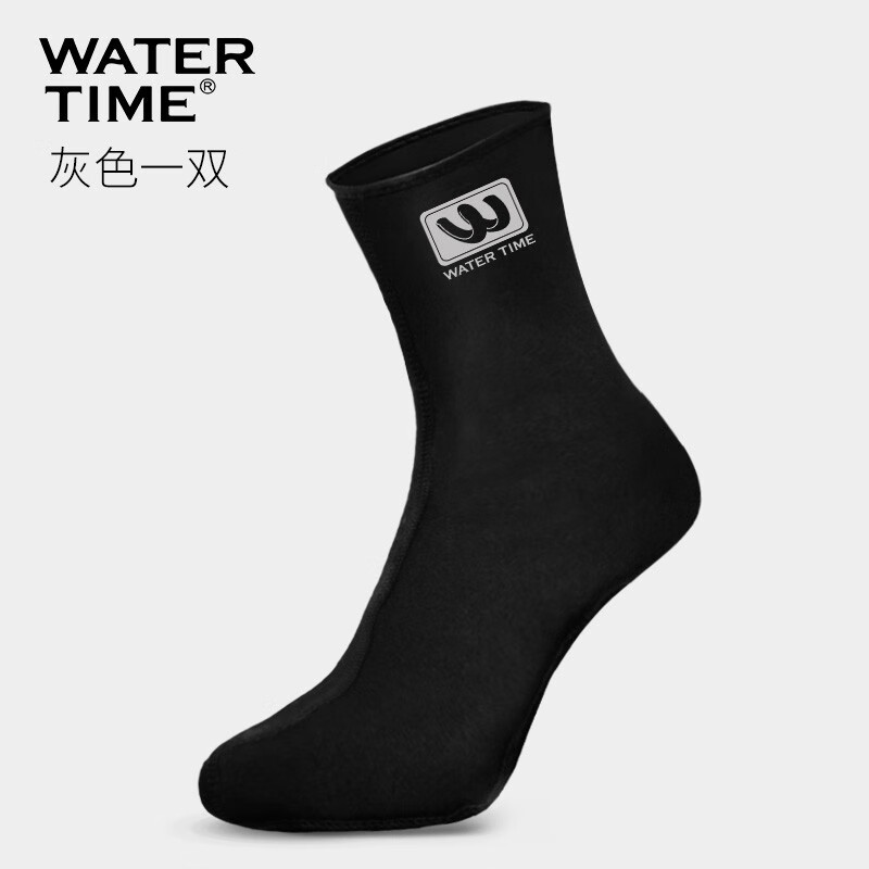 WATERTIME潛水襪女浮潛襪子長(zhǎng)筒沙灘襪游泳專用防滑沖浪襪泳襪男 灰色潛水襪【一雙】 S