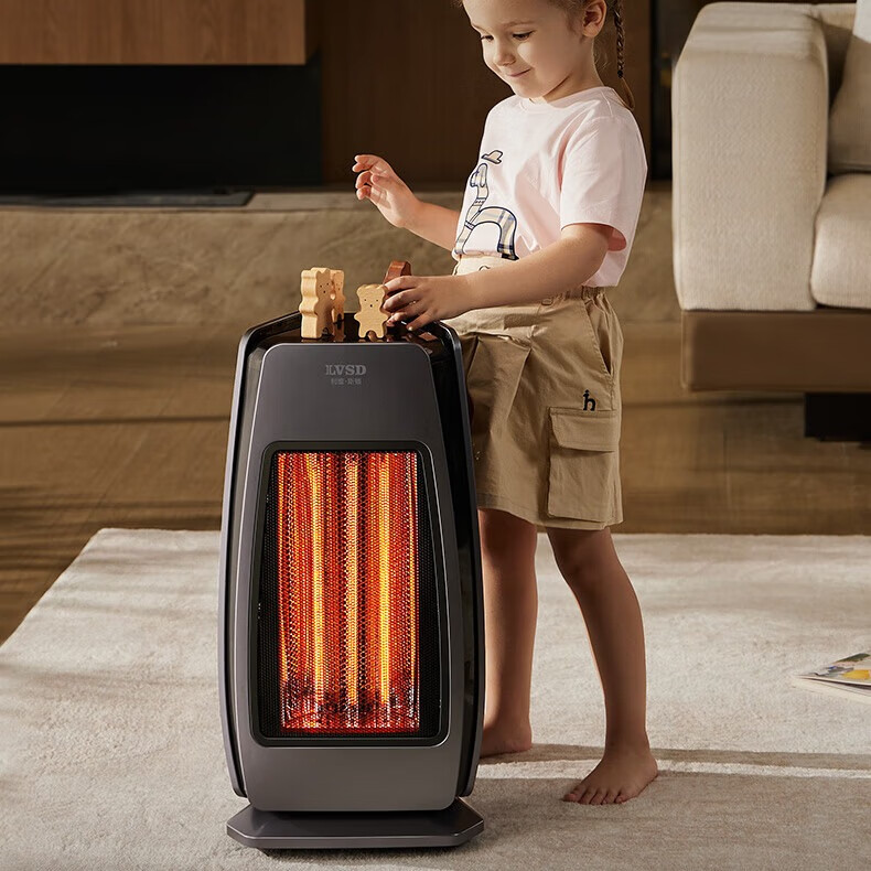 利维斯顿取暖器家用暖风机立式电暖风热风机电暖气节能小太阳遥控电暖器卧室办公室烤火炉APP智能语音AI PTC护眼/语音/APP/遥控/安全不起火 星空银 变频省电2200W