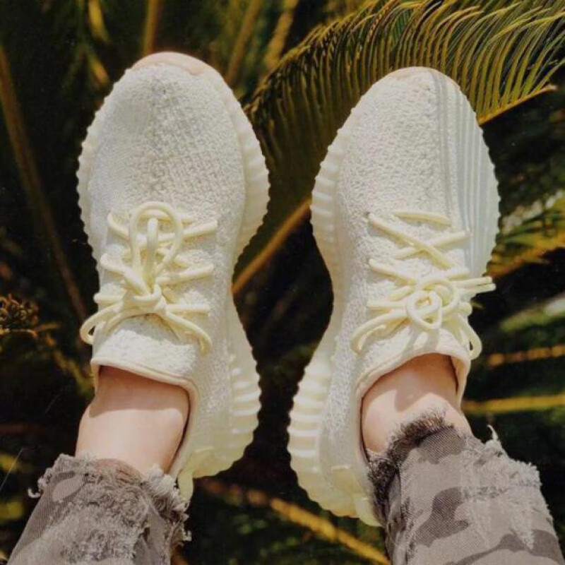 lkxk椰子鞋男350真爆亚麻满天星黄油小白鞋女天使运动休闲跑步潮鞋