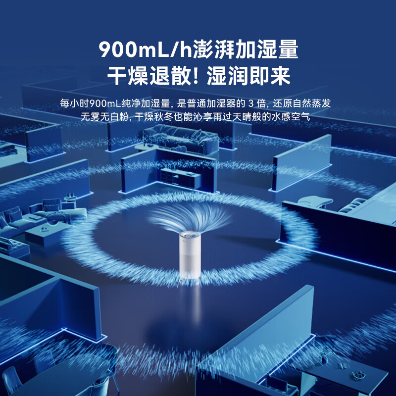 bures百而思无雾加湿器家用卧室空气净化器一体机鼻炎母婴幼儿专用静音除菌大容量客厅大面积室内蒸发式 【母婴首选】电解水净化-旗舰版