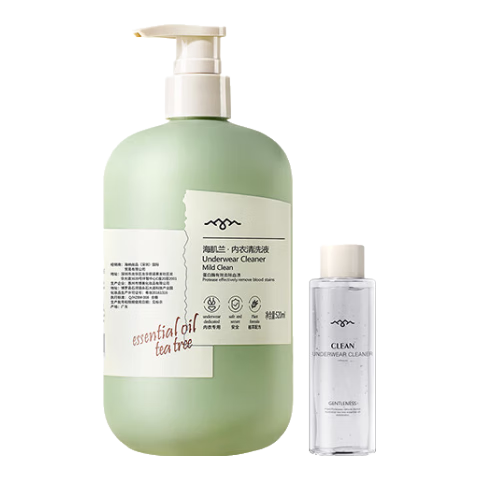 海肌蘭（SEAKLAM）內(nèi)衣洗衣液除菌除螨99.99%進(jìn)口蛋白酶洗凈72h頑固血黃漬孕嬰可用 【內(nèi)衣內(nèi)褲專用】茶花520ml+80ml